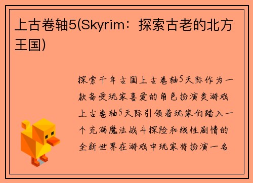 上古卷轴5(Skyrim：探索古老的北方王国)